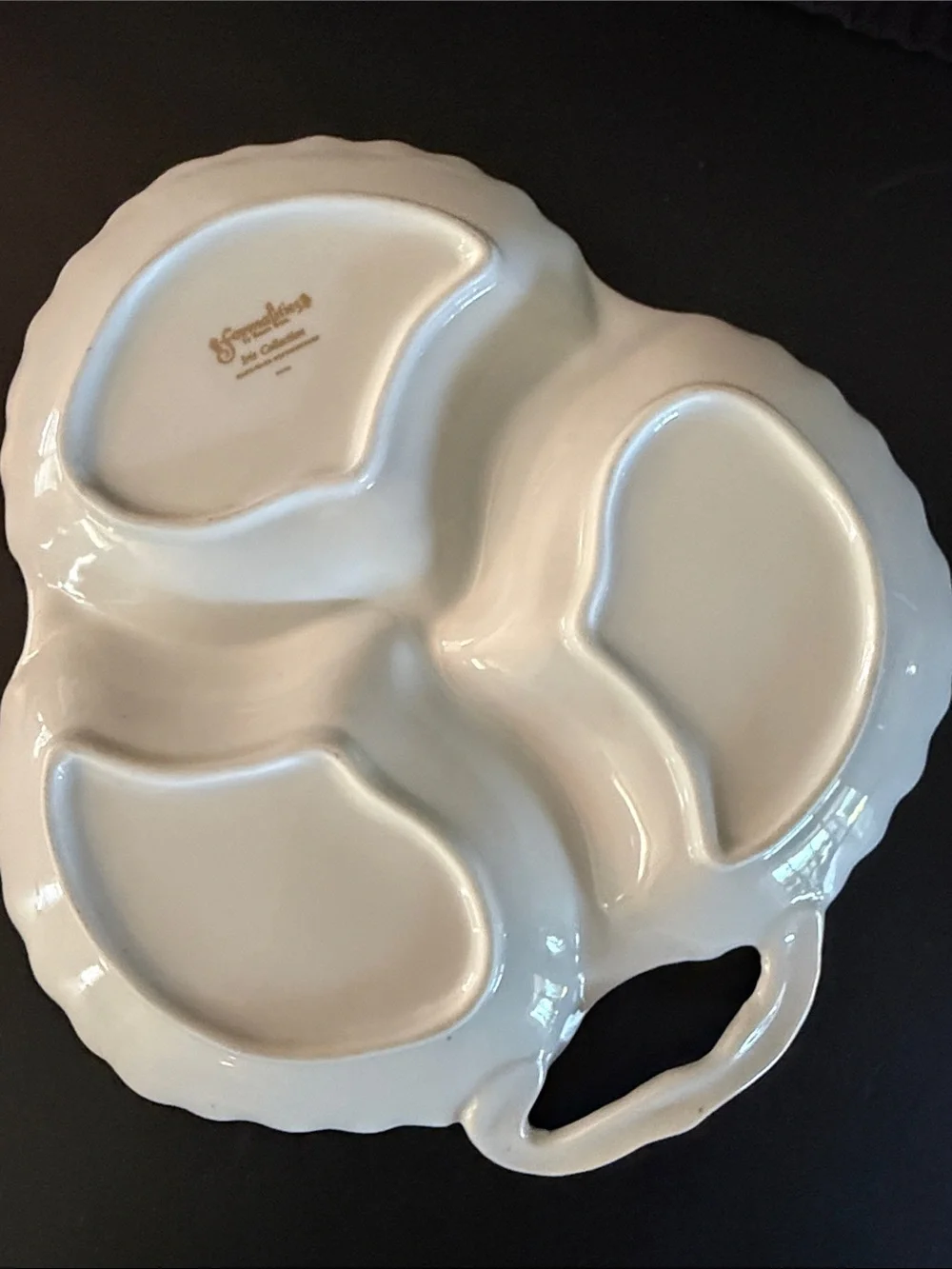 Vintage Floral Triple-Compartment Serving Dish By Formalities By Baum Bros.